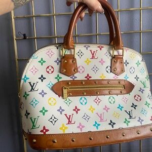 Louis Vuitton White Multicolor Monogram Satchel